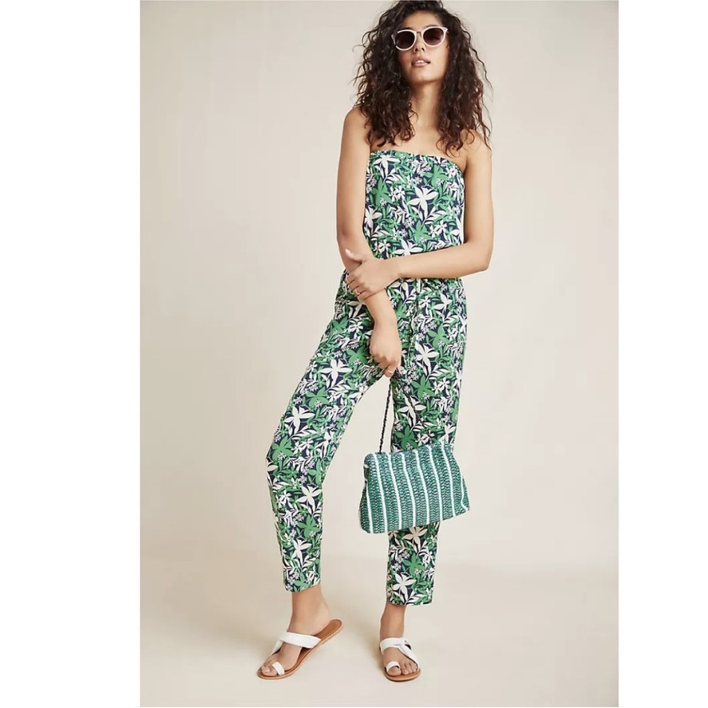 Anthropologie Velvet Graham & Spencer Loretta Tropical Floral Jumpsuit Small